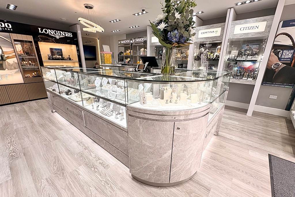 James Moore Jewellers, a nossa sala de exposições em Kenilworth.