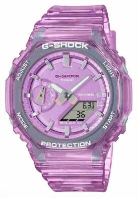 Casio G-shock unissex esqueleto x mostrador de metal rosa geléia relógio pulseira GMA-S2100SK-4AER