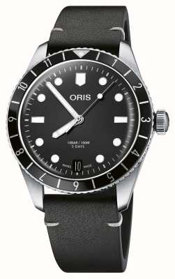 ORIS Divers sessenta e cinco calibre 12h 400 automático (40 mm) mostrador preto / pulseira de couro preta 01 400 7772 4054-07 5 20 82