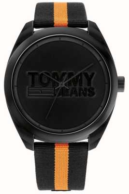 Tommy Jeans Masculino | mostrador preto | alça de nylon preta e laranja 1792042