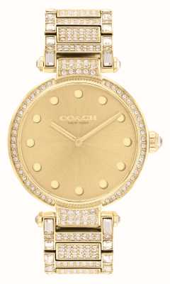 Coach Cárie feminina | mostrador de ouro | pulseira de cristal dourado 14503993