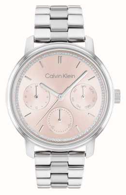 Calvin Klein Feminino | mostrador rosa | pulseira de aço inoxidável 25200176