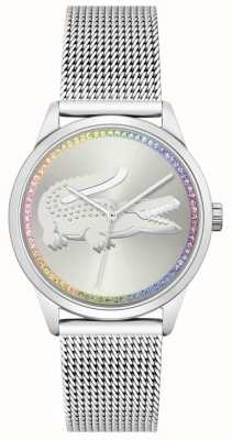Lacoste Ladycroc das mulheres | cristal arco-íris | pulseira de malha de aço 2001259