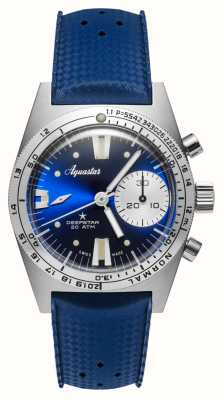 Aquastar Deepstar 39mm cronógrafo blue ray / pulseira tropical DS39-TRO BR