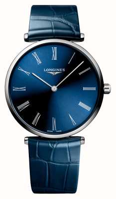 LONGINES A grande clássica de longines | mostrador azul | pulseira de couro azul L48664942