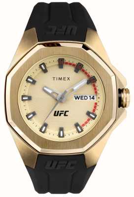 Timex x UFC Mostrador dourado profissional / silicone preto TW2V57100