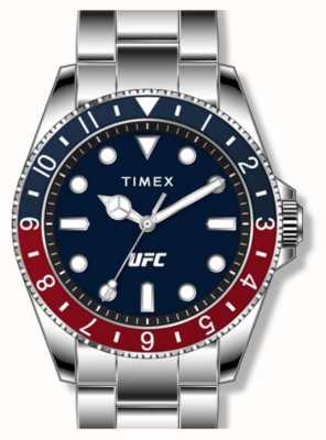 Timex x UFC Moldura debutante azul e vermelha / aço inoxidável TW2V56600