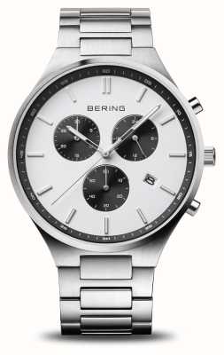 Bering Crono Titan | mostrador branco | pulseira de titânio 11743-704