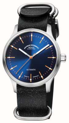 Muhle Glashutte Panova bleu pulseira de couro preto edição limitada M1-40-72-LB