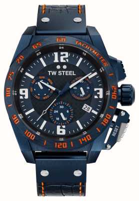 TW Steel Masculino | campeonato mundial de rally | mostrador de cronógrafo azul | alça de couro azul TW1020