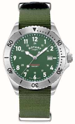 Rotary Comando masculino | mostrador verde | cinta nato verde GS05475/56