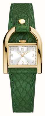 Fossil Harwell | mostrador prateado | pulseira de couro ecológico verde ES5267