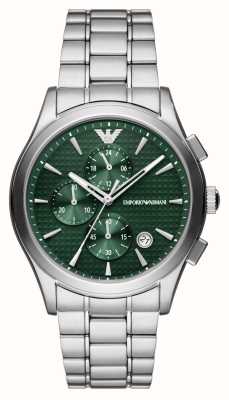 mporio Armani Homens | mostrador cronógrafo verde | pulseira de aço inoxidável AR11529