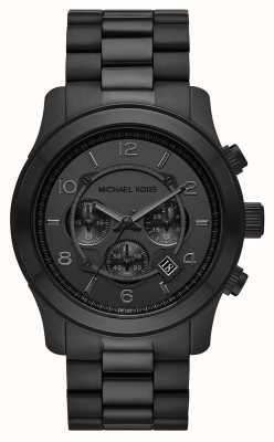 Michael Kors Passarela masculina | mostrador crono preto | pulseira de aço inoxidável preta MK9073