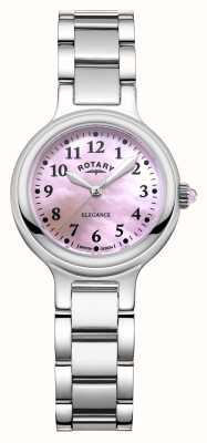 Rotary Elegância | mostrador madrepérola rosa | pulseira de aço inoxidável LB05135/07
