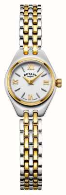 Rotary Balmoral | mostrador branco | pulseira de aço inoxidável de dois tons LB05126/70