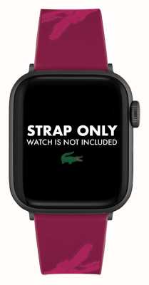 Lacoste Pulseira Apple Watch (38/40mm) com estampa de crocodilo silicone bordô 2050021