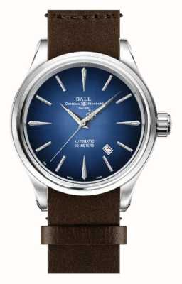 Ball Watch Company Relógio automático Trainmaster legend, 40 mm, azul, couro NM9080D-L1J-BE