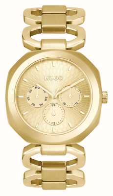 HUGO Feminino #intenso | mostrador de ouro | pulseira de aço inoxidável de ouro 1540150