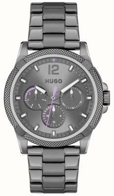 HUGO #impress quartzo (38mm) mostrador cinza / pvd cinza aço inoxidável 1540135