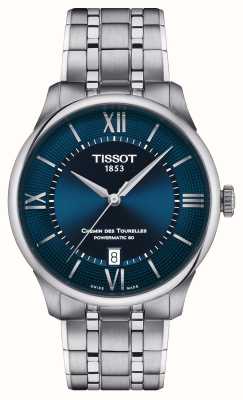 Tissot Chemin des tourelles | powermatic 80 | mostrador azul | pulseira de aço inoxidável T1398071104800