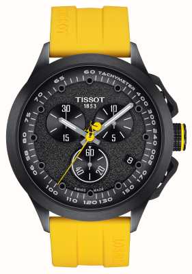 Tissot edição 2023 t-race ciclismo tour de france mostrador preto / borracha amarela + couro preto T1354173705105