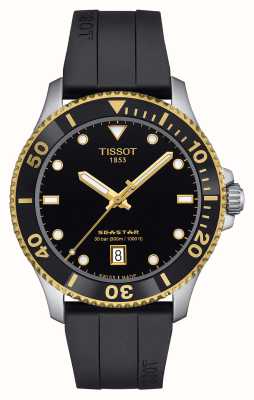 Tissot Seastar 1000 | mostrador preto | pulseira de borracha preta T1204102705100