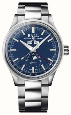 Ball Watch Company Calendário lunar do engenheiro ii | 40mm | edição limitada | mostrador azul | pulseira de aço inoxidável | NM3016C-S1J-BE