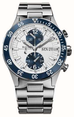 Ball Watch Company Cronógrafo de resgate Roadmaster | 41mm | edição limitada | mostrador branco | pulseira de aço inoxidável DC3030C-S1-WH