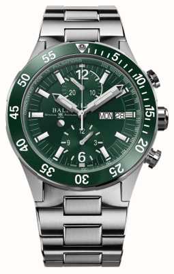 Ball Watch Company Cronógrafo de resgate Roadmaster 41mm | edição limitada | mostrador verde | pulseira de aço inoxidável DC3030C-S2-GR