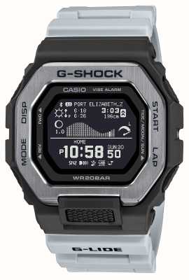 Casio G-shock g-lide surf story mostrador digital pulseira de resina branca GBX-100TT-8ER