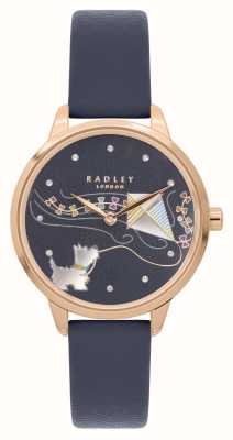 Radley Estrada de Essex | discagem de cachorro da marinha | pulseira de couro azul marinho RY21618
