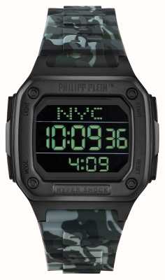 Philipp Plein Hyper $ hock hyper $ port / pulseira de camuflagem com mostrador preto PWHAA1822