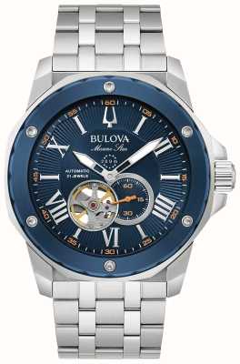 Bulova Estrela marinha masculina | automático | mostrador azul | pulseira de aço inoxidável 98A302