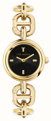 Ted Baker Bracelete de aço inoxidável dourado margiot com mostrador preto feminino BKPMAF201