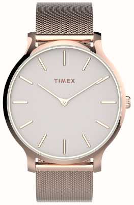 Timex Feminino transcend (38 mm) mostrador rosa claro / pulseira de aço inoxidável em tom de ouro rosa TW2T73900
