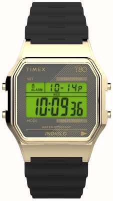 Mostrador digital Timex 80 / pulseira de resina preta TW2V41000