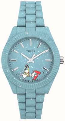 Timex Relógio feminino Waterbury Ocean x Peanuts Snoopy Blue / pulseira #Tide Blue TW2V53200