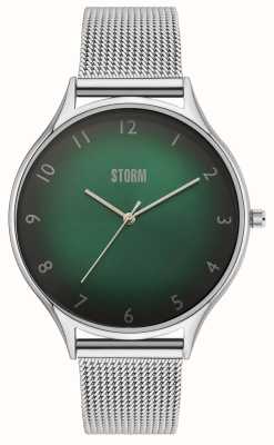 STORM Mostrador verde covar / pulseira de malha de aço 47520/GN