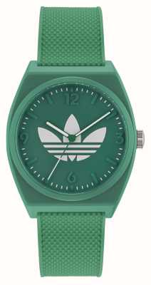 Adidas Projeto dois mostrador verde pulseira de resina verde AOST23050