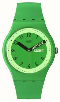 Swatch Orgulhosamente verde mostrador verde / pulseira de silicone verde SO29G704