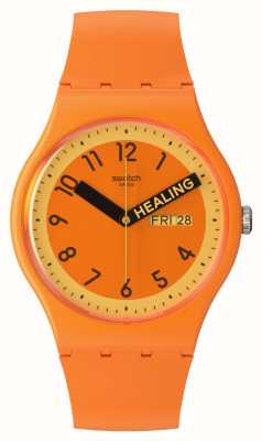 Swatch Orgulhosamente laranja mostrador laranja / pulseira de silicone laranja SO29O700
