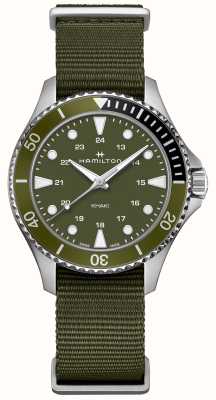 Hamilton Quartzo de mergulho cáqui marinho (37 mm) mostrador verde / pulseira verde da OTAN H82241961