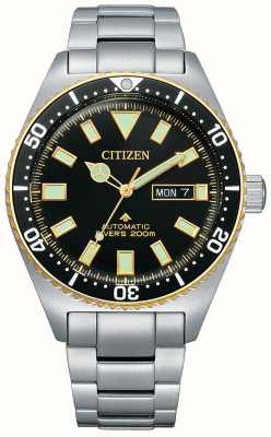 Citizen Promaster diver automática (45mm) mostrador preto / pulseira de aço inoxidável NY0125-83E