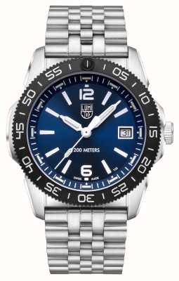 Luminox Pacific Diver Ripple (39mm) mostrador azul / pulseira de aço inoxidável + pulseira de borracha azul XS.3123M.SET