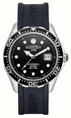 Roamer Rockshell mkiii scuba mostrador preto / pulseira de silicone preta 867833 41 85 02
