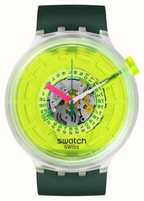 Swatch Blinded by neon verde mostrador neon / pulseira verde de origem biológica SB05K400