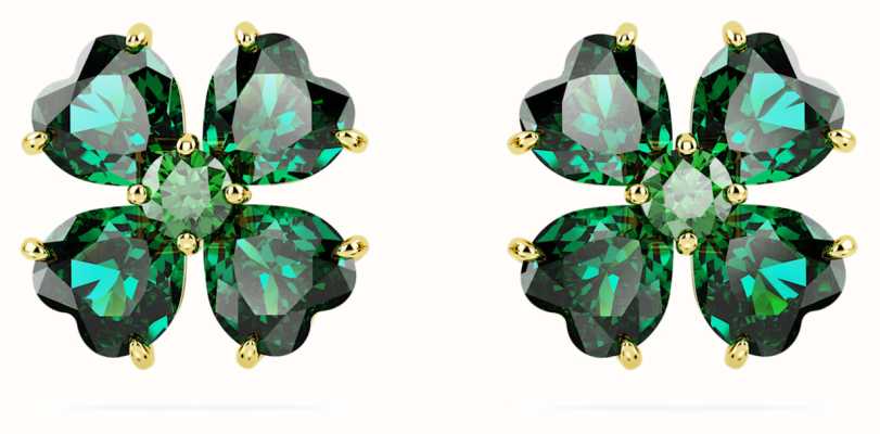 Swarovski Brincos Idyllia com cristais verdes banhados a ouro 5666236
