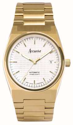 Accurist Relógio masculino Origin (41 mm) branco / pulseira de aço inoxidável banhado a ouro 70021