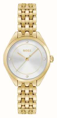 BOSS Mae (24,5 mm) mostrador prateado / pulseira em aço inoxidável dourado 1502733